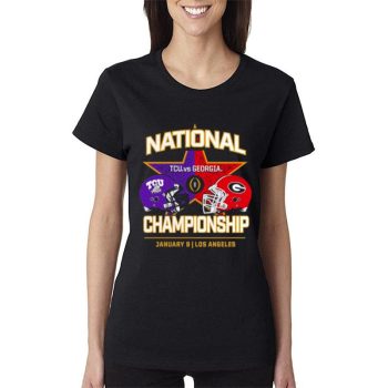 Tcu Horned Frogs Vs. Georgia Bulldogs College Football Playoff 2023 National Championship Matchup Women Lady T-Shirt