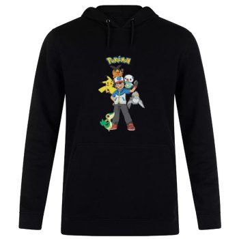 Team Unys Pokemon Design Ash Ketchum Unisex Pullover Hoodie