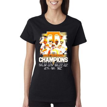 Tennessee Volunteers Team 2022 East Division Champions Signatures Women Lady T-Shirt