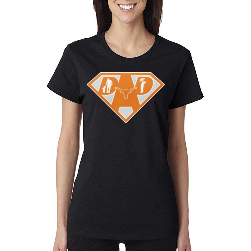 Texas-Longhorns-Super-Dad-Women-Lady-T-Shirt Texas Longhorns Super Dad Women Lady T-Shirt