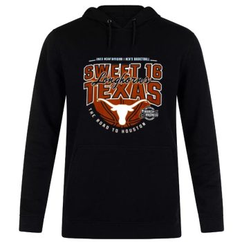 Texas Longhorns Sweet 16 2023 NCAA Division I Men's Basketball Kansas City D I M Unisex Pullover Hoodie