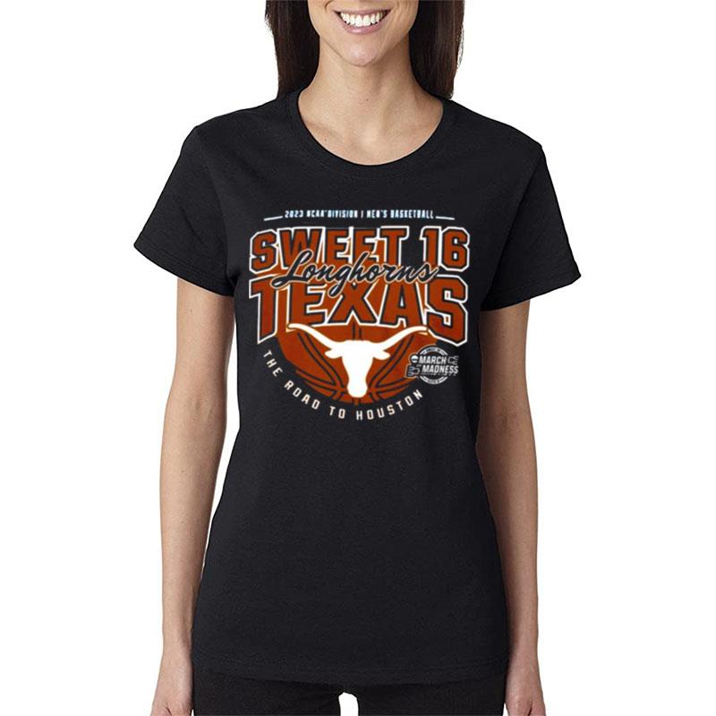 Texas-Longhorns-Sweet-16-2023-Ncaa-Division-I-Basketball-Kansas-City-D-I-M-Women-Lady-T-Shirt Texas Longhorns Sweet 16 2023 Ncaa Division I Basketball Kansas City D I M Women Lady T-Shirt