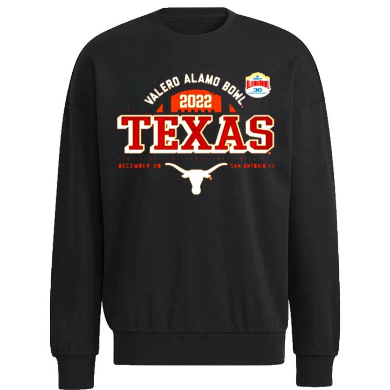 Texas-Longhorns-Valero-Alamo-Bowl-2022-Dec-29-San-Antonio-Unisex-Sweatshirt Texas Longhorns Valero Alamo Bowl 2022 Dec 29 San Antonio Unisex Sweatshirt