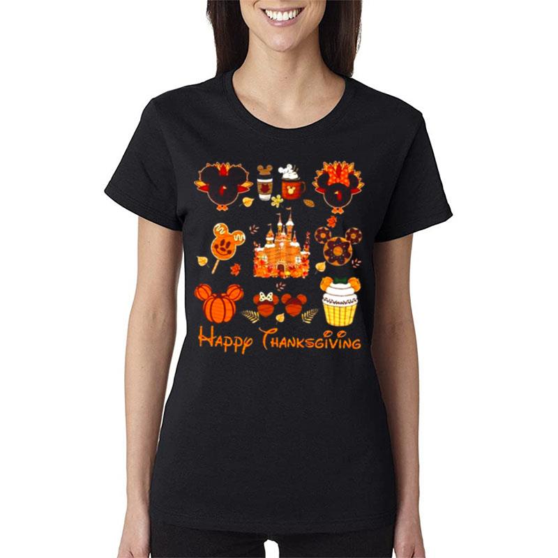 Thankful-Disney-Mickey-Mouse-Thanksgiving-Women-Lady-T-Shirt Thankful Disney Mickey Mouse Thanksgiving Women Lady T-Shirt