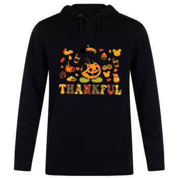 Thankful Mickey Mouse Pumpkin Mickey Mouse Thanksgiving Unisex Pullover Hoodie