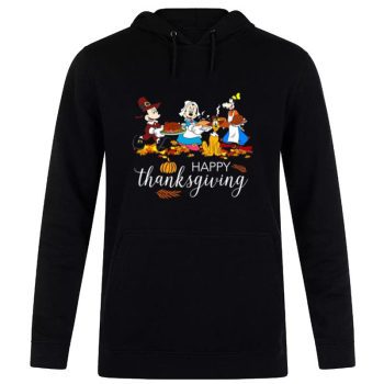 Thanksgiving Micky Minnie Goofy Party Thanksgiving Mickey And Friends Disney Unisex Pullover Hoodie