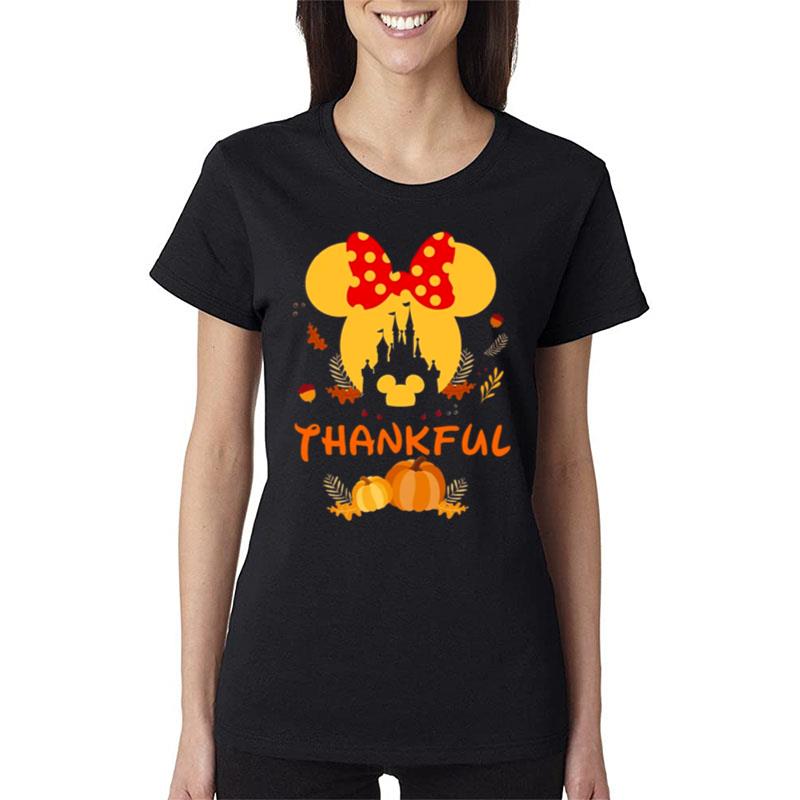 Thanksgiving-Minnie-Head-With-Black-Castle-Pumpkin-Disney-Thanksgiving-S-Women-Lady-T-Shirt Thanksgiving Minnie Head With Black Castle Pumpkin Disney Thanksgiving S Women Lady T-Shirt