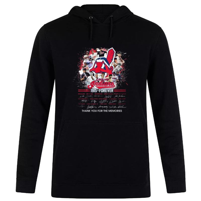 The-Cleveland-Indians-1915-Forever-Thank-You-For-The-Memories-Signatures-2023-Unisex-Pullover-Hoodie The Cleveland Indians 1915 - Forever Thank You For The Memories Signatures 2023 Unisex Pullover Hoodie