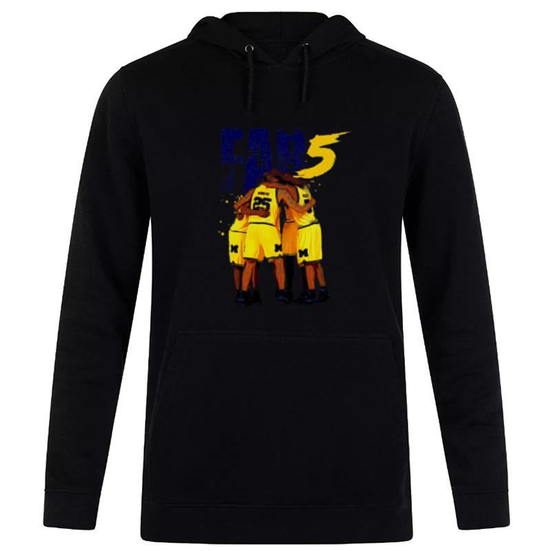 The-Fab-5-Michigan-Wolverines-Basketball-Unisex-Pullover-Hoodie The Fab 5 Michigan Wolverines Basketball Unisex Pullover Hoodie