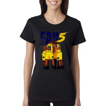 The Fab 5 Michigan Wolverines Basketball Women Lady T-Shirt