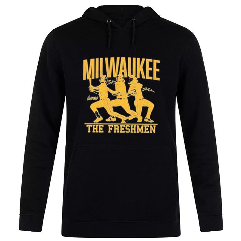 The-Freshmen-Milwaukee-Brewers-Brice-Turang-Joey-Wiemer-Garrett-Mitchell-Unisex-Pullover-Hoodie The Freshmen Milwaukee Brewers Brice Turang Joey Wiemer Garrett Mitchell Unisex Pullover Hoodie