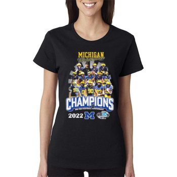 The Michigan Wolverines 2022 Big Ten Football Conference Champions Women Lady T-Shirt