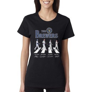 The Milwaukee Brewers Baseball 2023 Abbey Road Signatures Women Lady T-Shirt