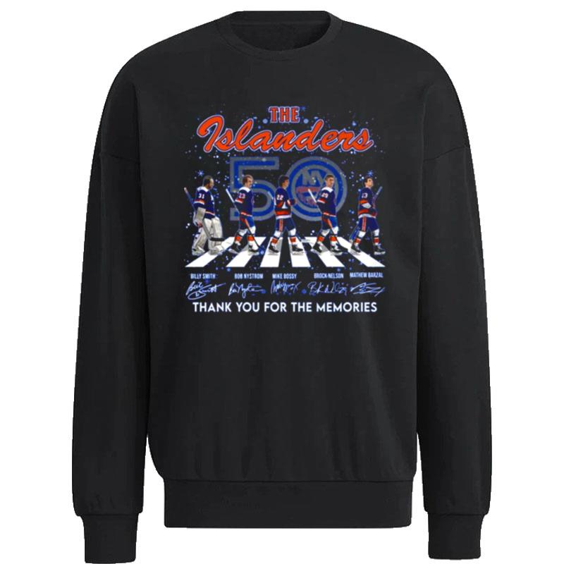 The-New-York-Islanders-Road-Abbey-Signatures-Thank-You-For-The-Memories-Unisex-Sweatshirt The New York Islanders Road Abbey Signatures Thank You For The Memories Unisex Sweatshirt
