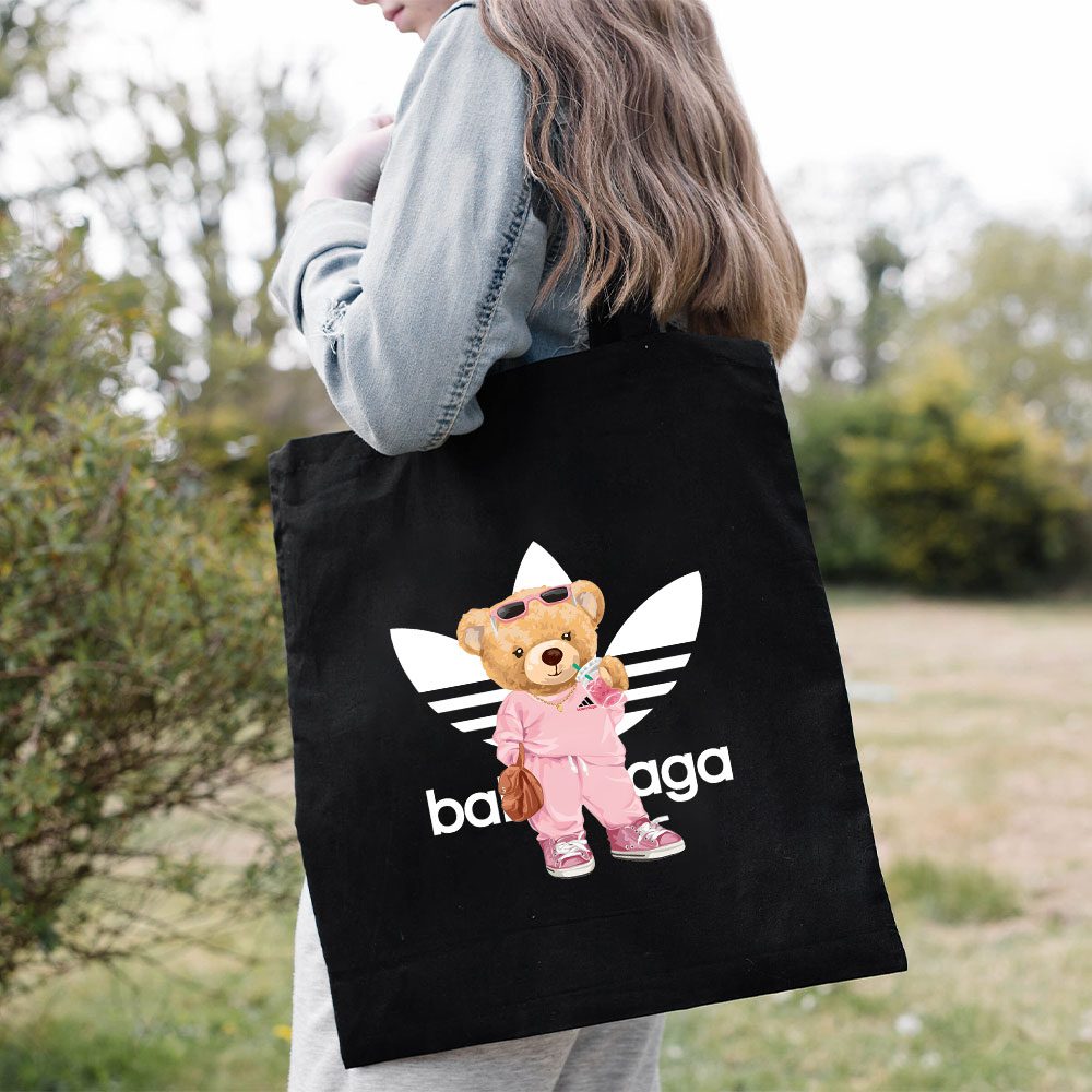 Balenciaga-X-Adidas-Teddy-Bear-Logo-Cotton-Canvas-Tote-Bag-TTB1033-1