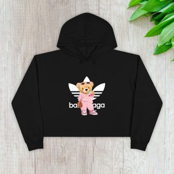 Balenciaga X Adidas Teddy Bear Logo Crop Pullover Hoodie For Lady CPH1033