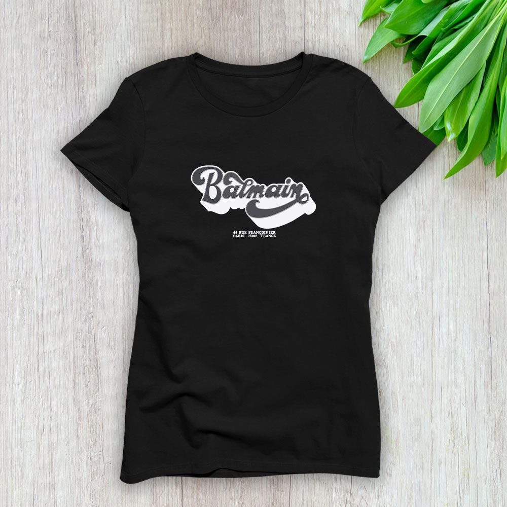 Balmain-Paris-70S-Lady-T-Shirt-Luxury-Tee-For-Women-LDS1042 Balmain Paris 70S Lady T-Shirt Luxury Tee For Women LDS1042