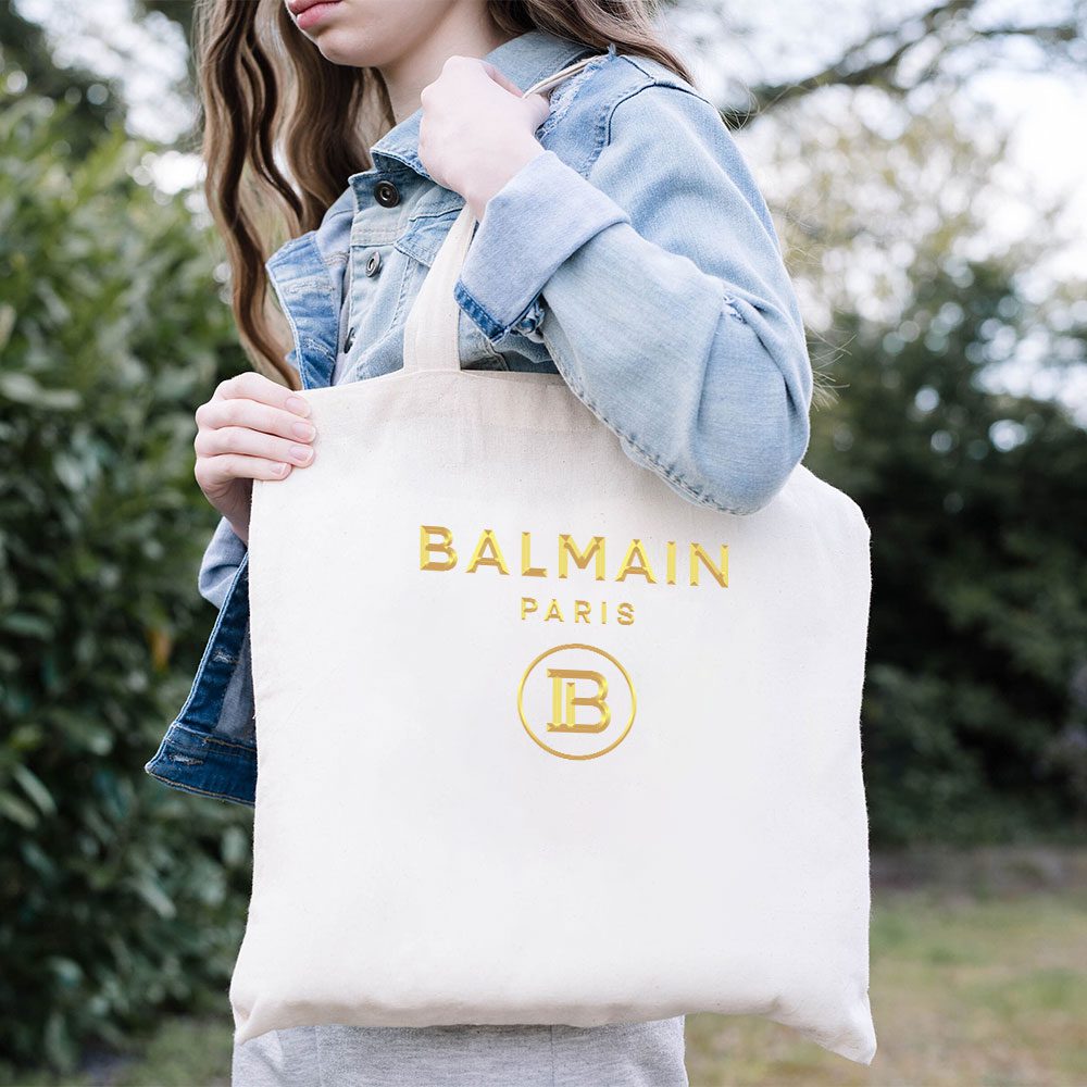 Balmain-Paris-Gold-Logo-Cotton-Canvas-Tote-Bag-TTB1056-3