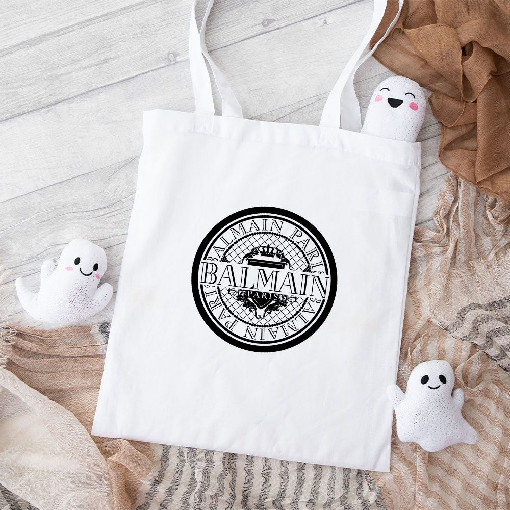 Balmain-Paris-Logo-Cotton-Canvas-Tote-Bag-TTB1048 Balmain Paris Logo Cotton Canvas Tote Bag TTB1048
