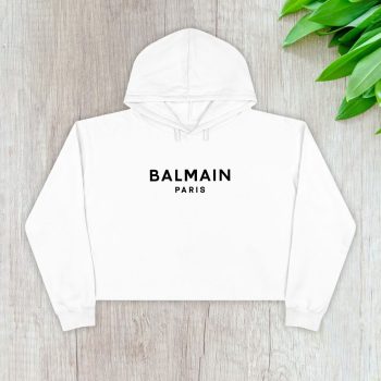 Balmain Paris Logo Crop Pullover Hoodie For Lady CPH1038