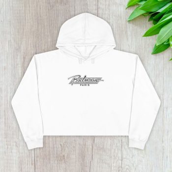 Balmain Paris Logo Crop Pullover Hoodie For Lady CPH1046