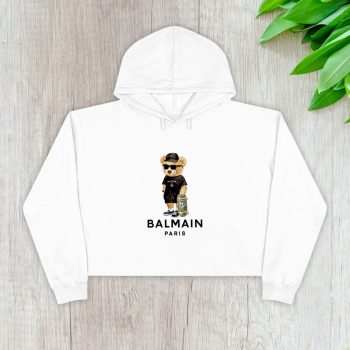 Balmain Paris Teddy Bear Luxury Crop Pullover Hoodie For Lady CPH1060