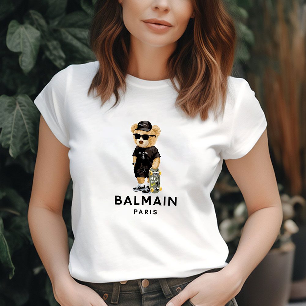 Balmain-Paris-Teddy-Bear-Luxury-Lady-T-Shirt-Luxury-Tee-For-Women-LDS1060-1