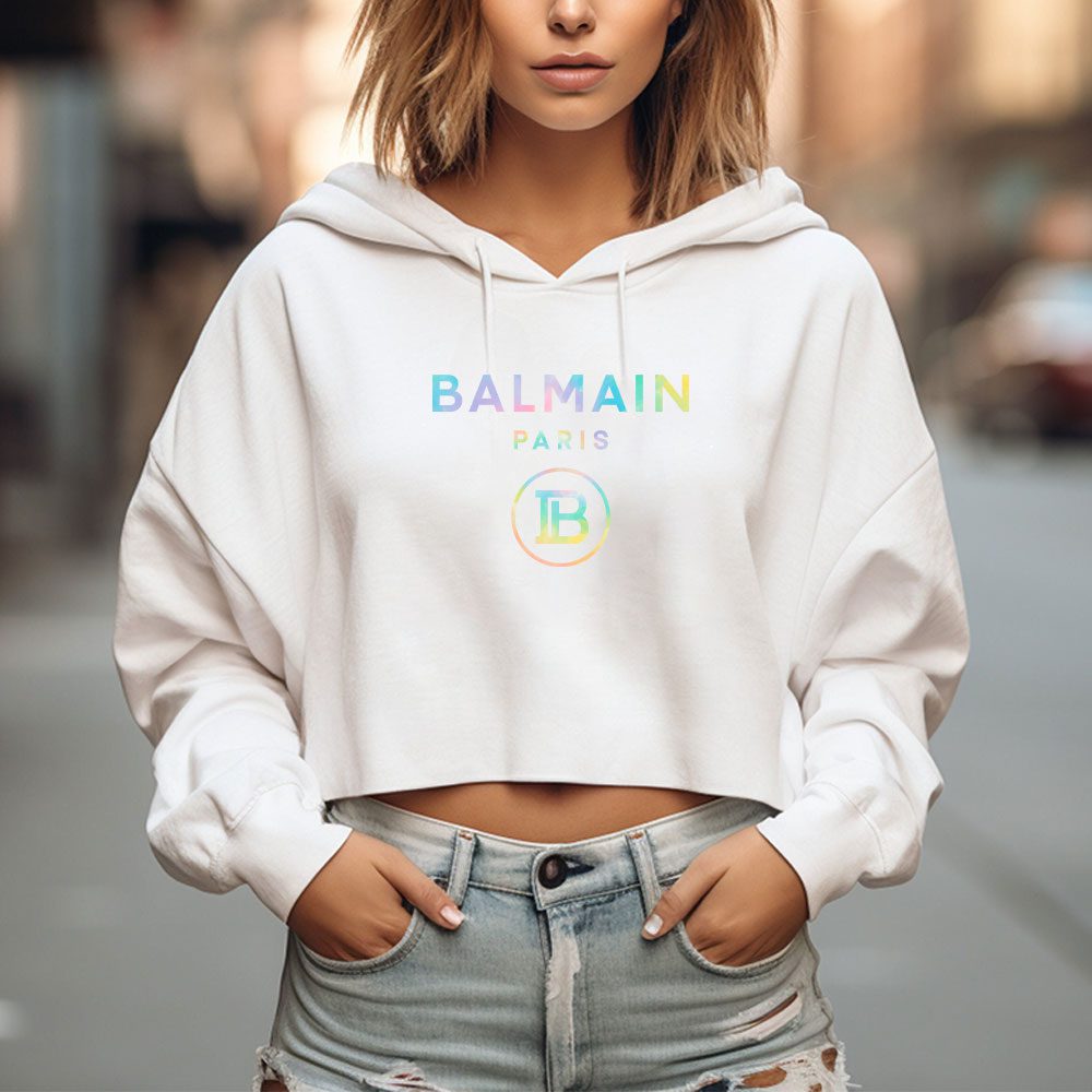 Balmain-Paris-Tie-Dye-Logo-Crop-Pullover-Hoodie-For-Lady-CPH1047-2