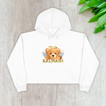 Balmain Teddy Bear Luxury Crop Pullover Hoodie For Lady CPH1057