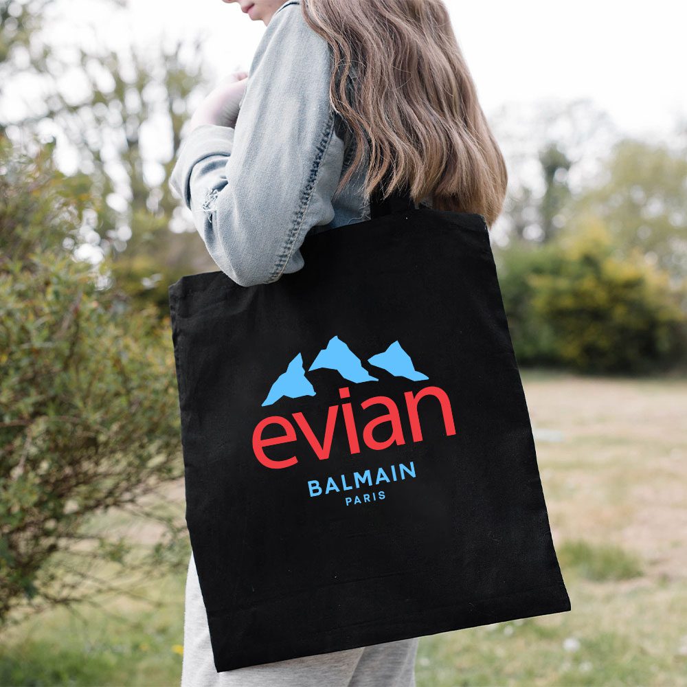 Balmain-X-Evian-Paris-Logo-Cotton-Canvas-Tote-Bag-TTB1049-2