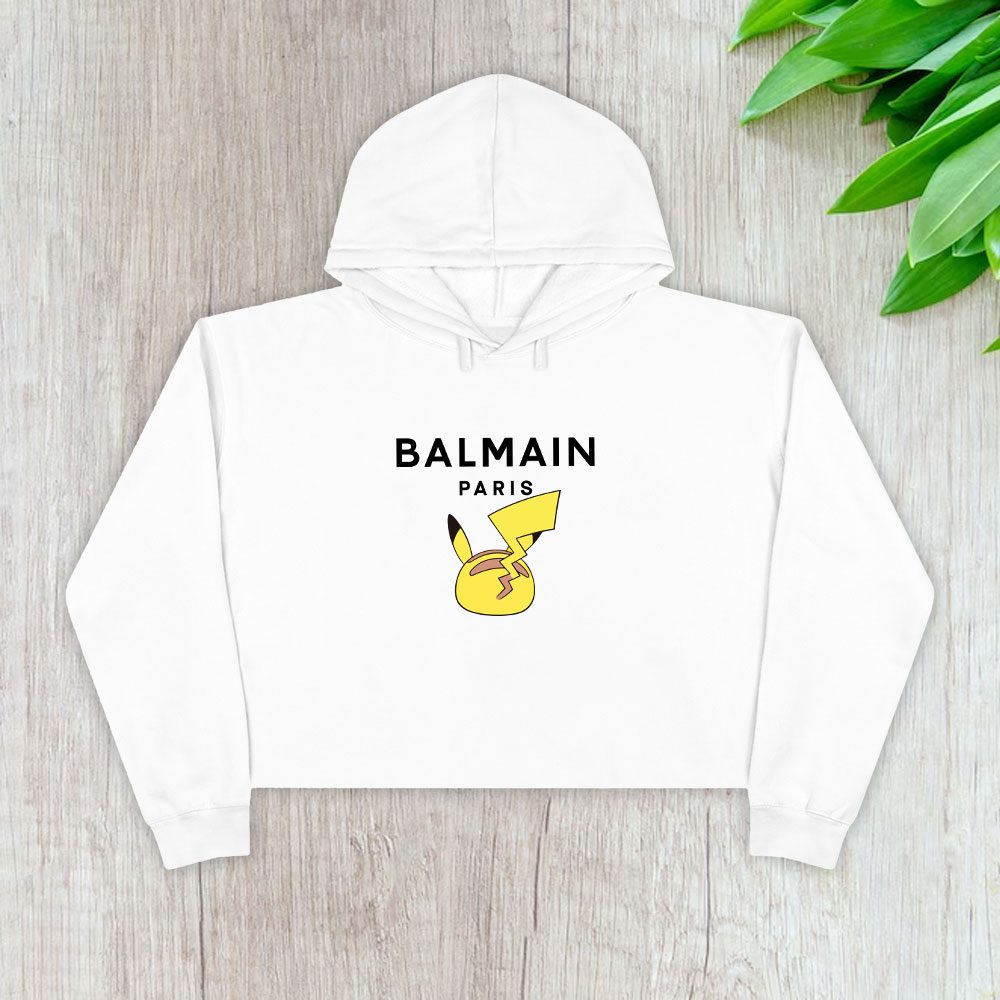 Balmain-X-Pokemon-Crop-Pullover-Hoodie-For-Lady-CPH1050 Balmain X Pokemon Crop Pullover Hoodie For Lady CPH1050