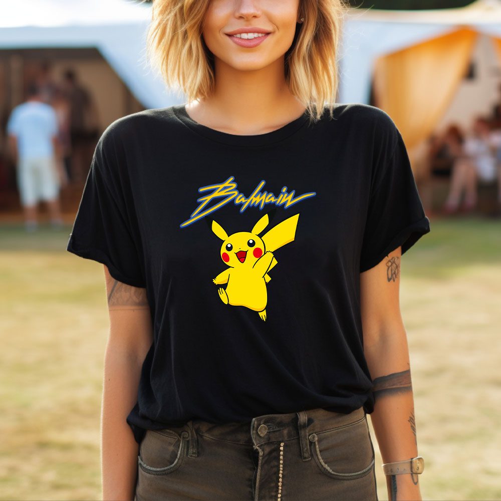 Balmain-X-Pokemon-Lady-T-Shirt-Luxury-Tee-For-Women-LDS1053-3