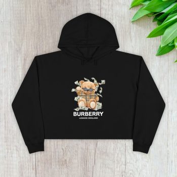 Burberry London Teddy Bear Crop Pullover Hoodie For Lady CPH1081