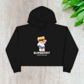 Burberry London Teddy Bear Crop Pullover Hoodie For Lady CPH1094