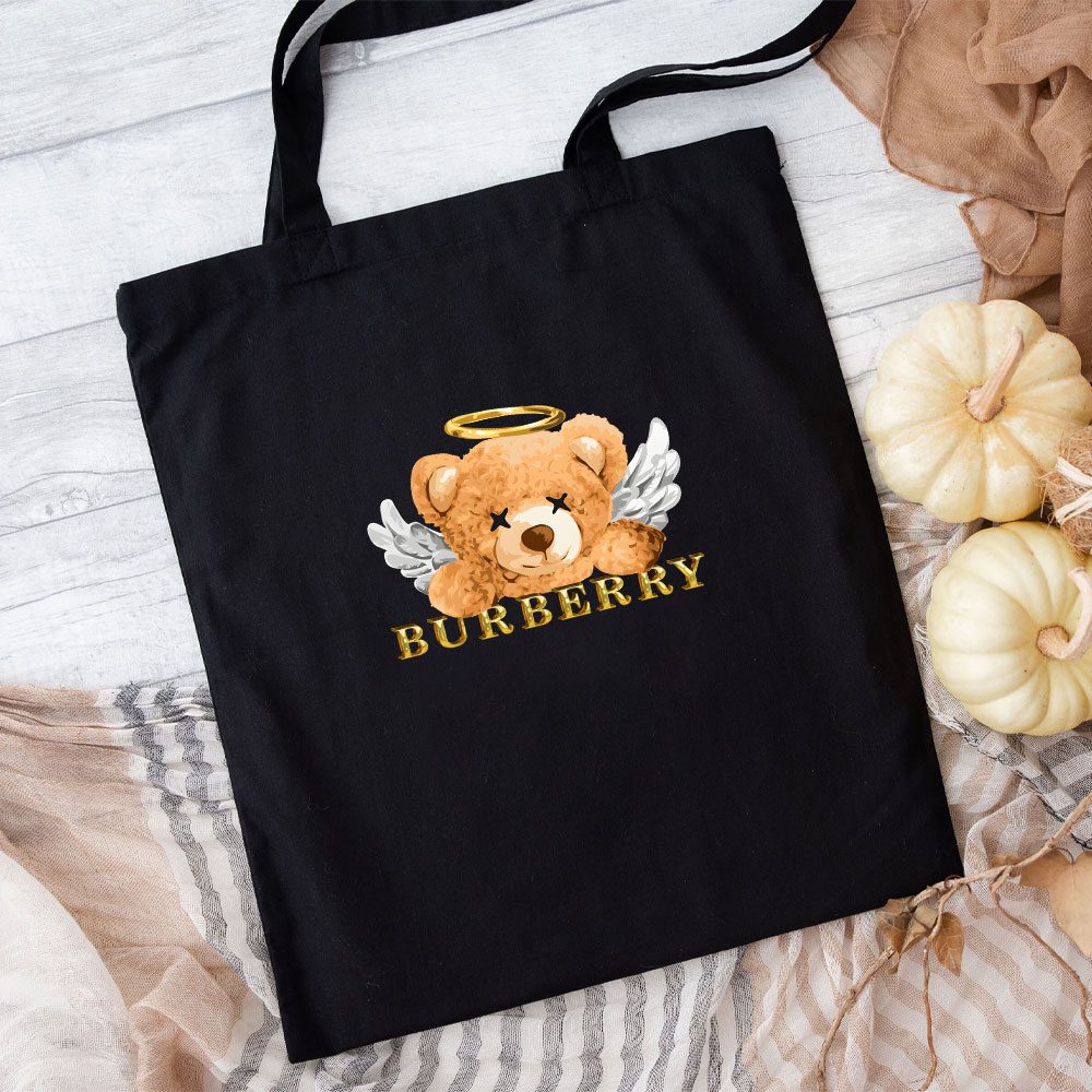 Burberry-London-Teddy-Bear-Gold-Luxury-Cotton-Canvas-Tote-Bag-TTB1082-1