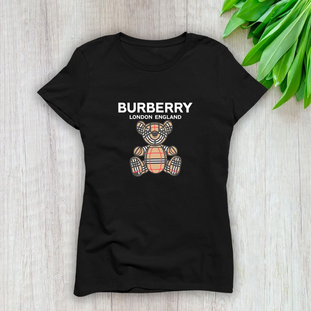 Burberry-London-Teddy-Bear-Lady-T-Shirt-Luxury-Tee-For-Women-LDS1076 Burberry London Teddy Bear Lady T-Shirt Luxury Tee For Women LDS1076