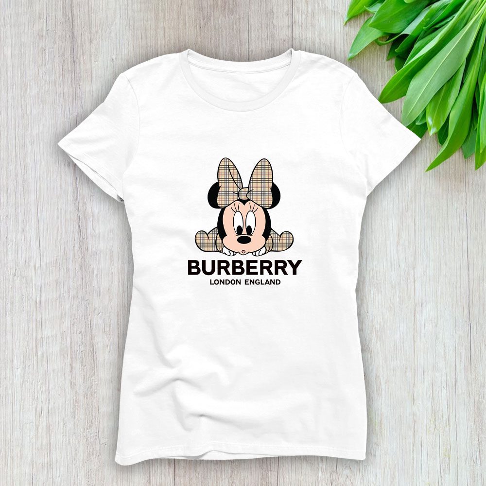 Burberry-Minnie-Mouse-Kid-Lady-T-Shirt-Luxury-Tee-For-Women-LDS1099 Burberry Minnie Mouse Kid Lady T-Shirt Luxury Tee For Women LDS1099