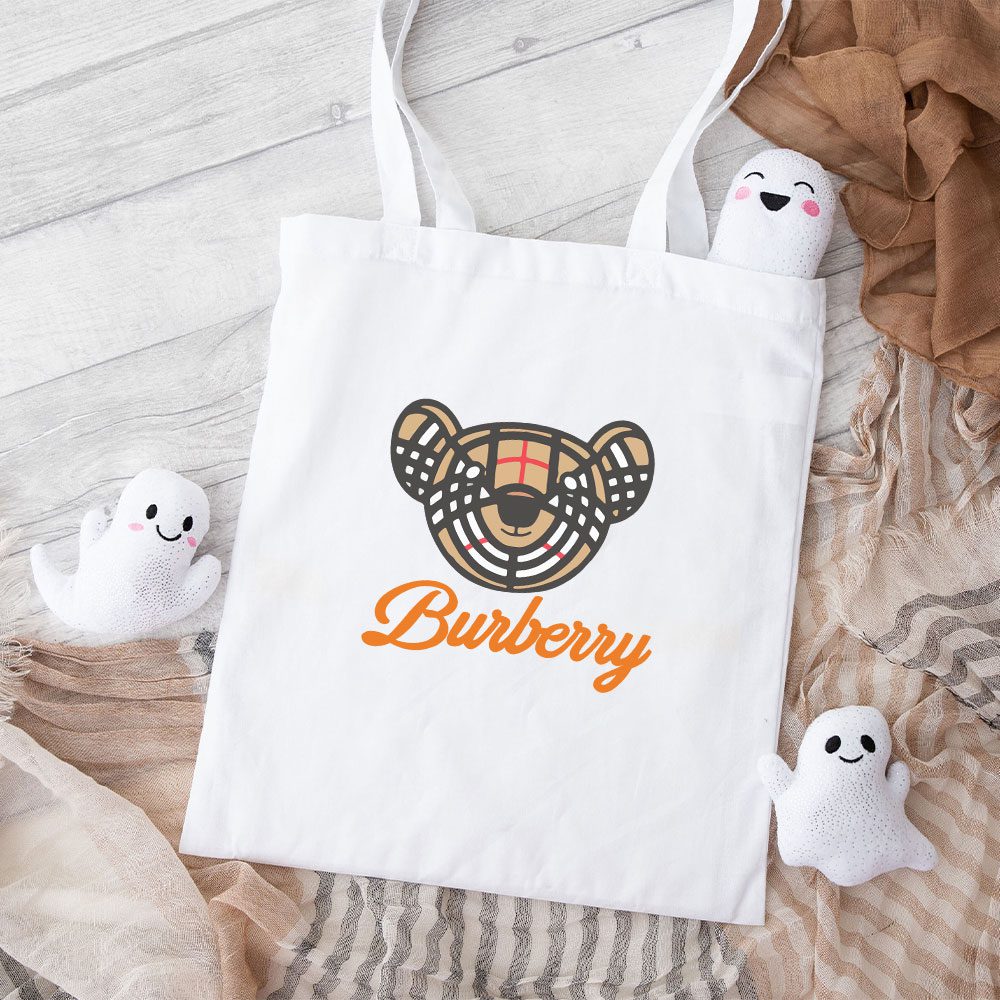 Burberry-Teddy-Bear-Cotton-Canvas-Tote-Bag-TTB1079 Burberry Teddy Bear Cotton Canvas Tote Bag TTB1079