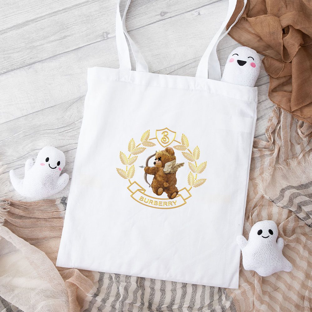 Burberry-Teddy-Bear-Gold-Luxury-Cotton-Canvas-Tote-Bag-TTB1085 Burberry Teddy Bear Gold Luxury Cotton Canvas Tote Bag TTB1085