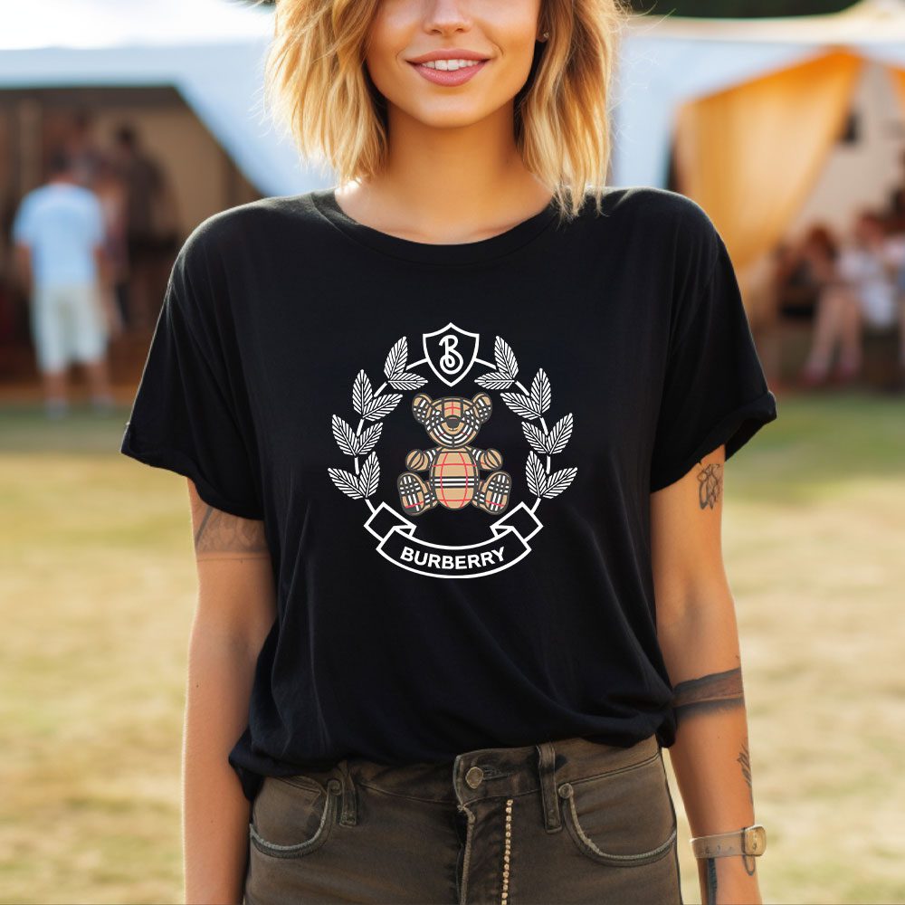 Burberry-Teddy-Bear-Logo-Lady-T-Shirt-Luxury-Tee-For-Women-LDS1075-1