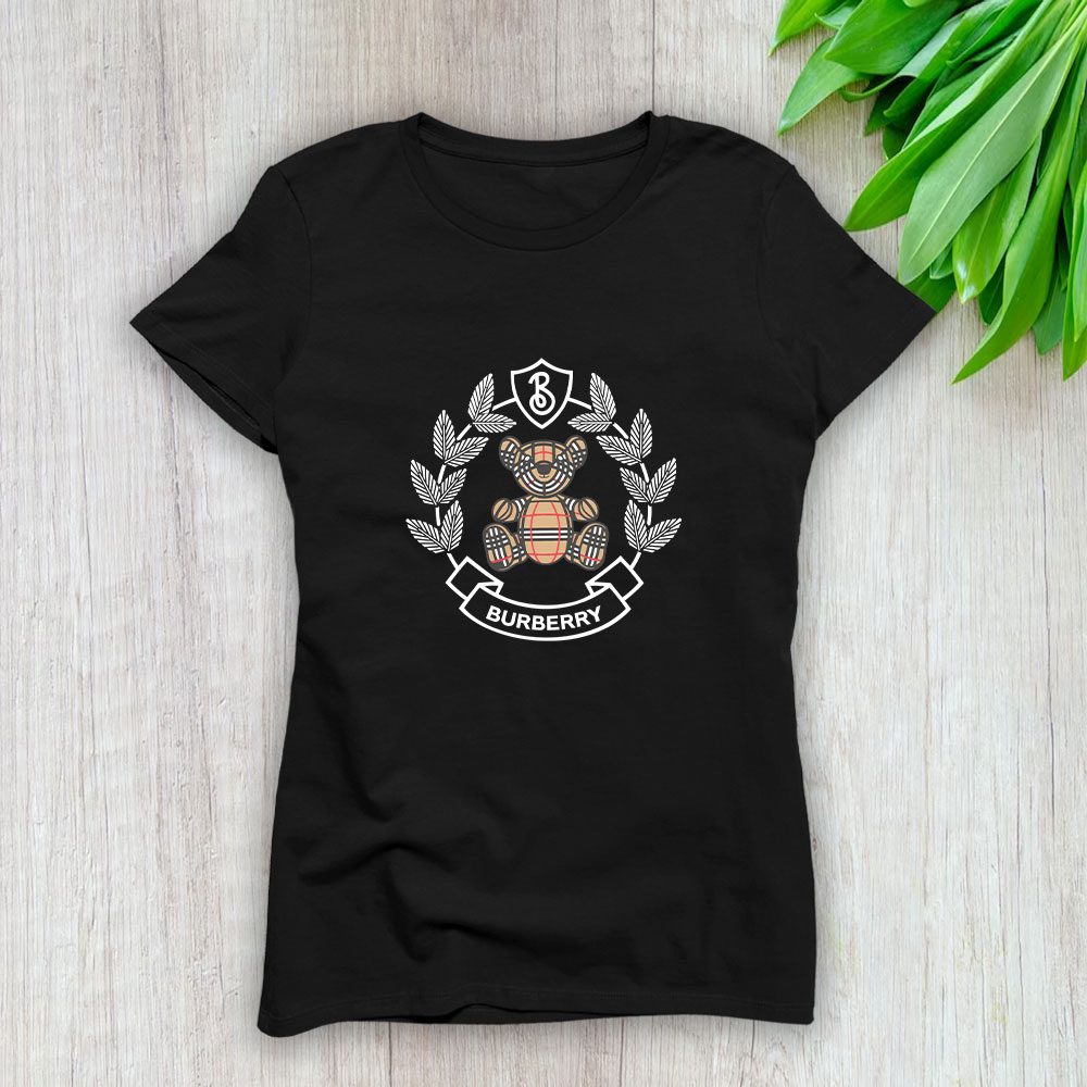 Burberry-Teddy-Bear-Logo-Lady-T-Shirt-Luxury-Tee-For-Women-LDS1075 Burberry Teddy Bear Logo Lady T-Shirt Luxury Tee For Women LDS1075