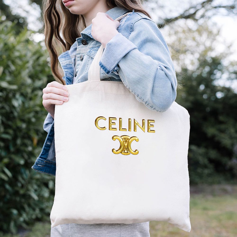 Celine-Gold-Logo-Luxury-Cotton-Canvas-Tote-Bag-TTB1123-3