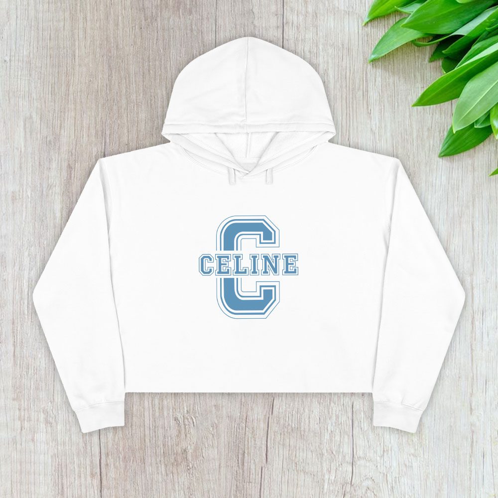 Celine-Logo-Luxury-Crop-Pullover-Hoodie-For-Lady-CPH1113 Celine Logo Luxury Crop Pullover Hoodie For Lady CPH1113