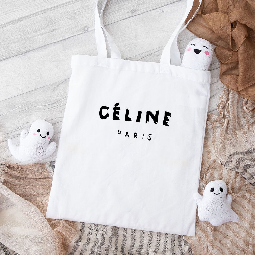 Celine-Paris-Cotton-Canvas-Tote-Bag-TTB1116 Celine Paris Cotton Canvas Tote Bag TTB1116