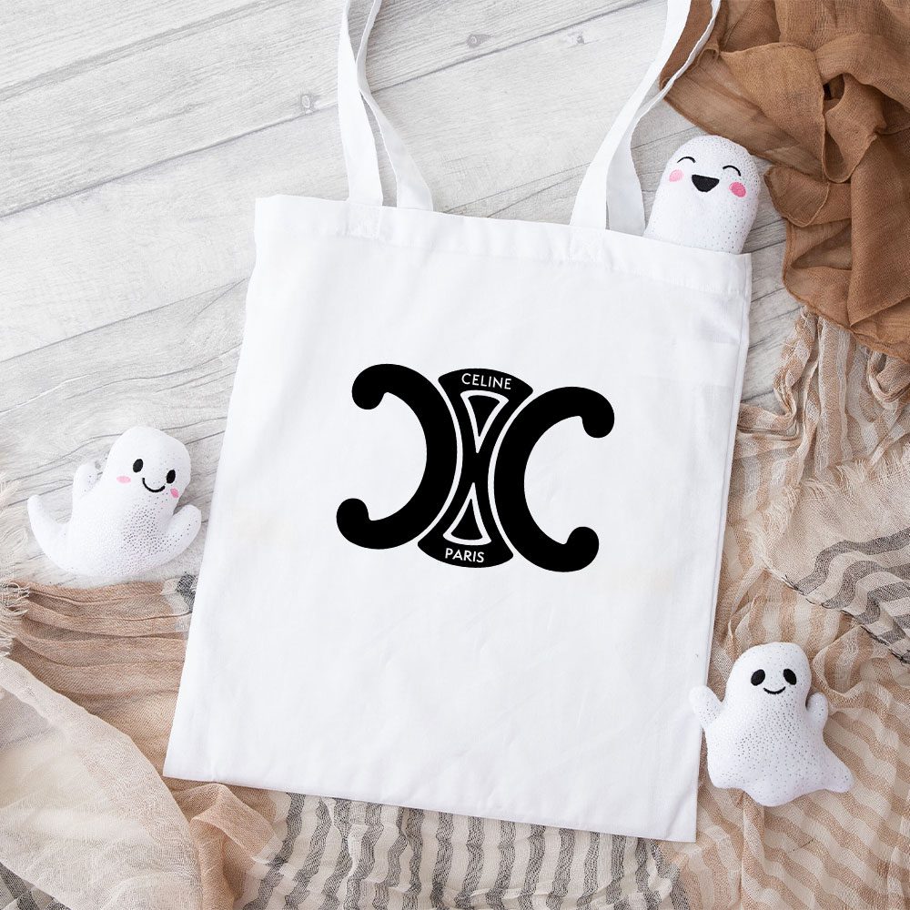 Celine-Paris-Logo-Luxury-Cotton-Canvas-Tote-Bag-TTB1108 Celine Paris Logo Luxury Cotton Canvas Tote Bag TTB1108