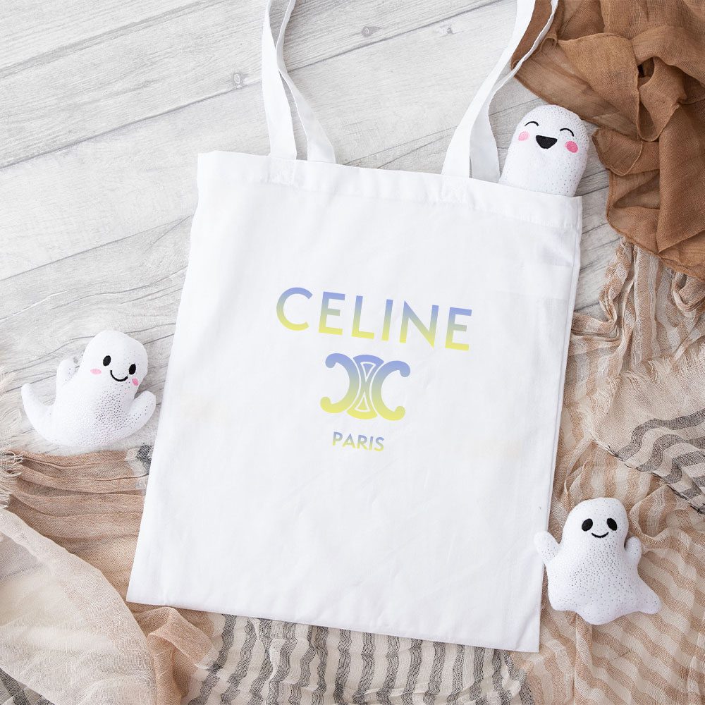 Celine-Paris-Logo-Luxury-Cotton-Canvas-Tote-Bag-TTB1111 Celine Paris Logo Luxury Cotton Canvas Tote Bag TTB1111