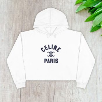 Celine Paris Logo Luxury Crop Pullover Hoodie For Lady CPH1109