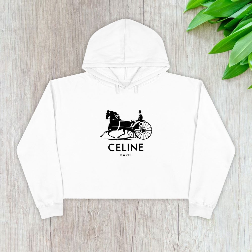 Celine-Paris-Logo-Luxury-Crop-Pullover-Hoodie-For-Lady-CPH1120 Celine Paris Logo Luxury Crop Pullover Hoodie For Lady CPH1120