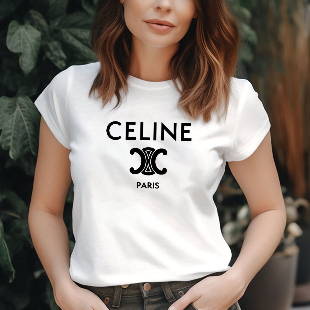 Celine-Paris-Logo-Luxury-Lady-T-Shirt-Luxury-Tee-For-Women-LDS1106-1