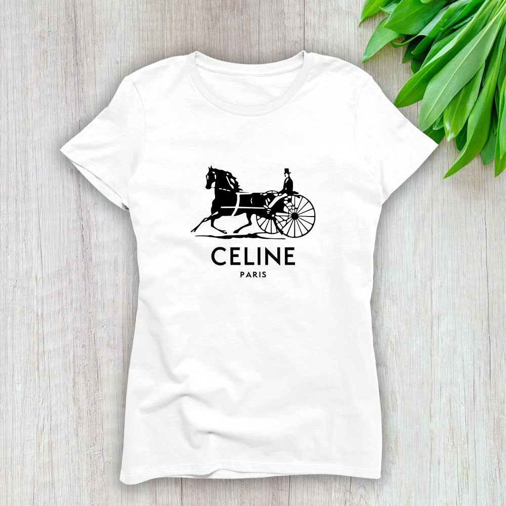 Celine-Paris-Logo-Luxury-Lady-T-Shirt-Luxury-Tee-For-Women-LDS1121 Celine Paris Logo Luxury Lady T-Shirt Luxury Tee For Women LDS1121